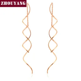 Linia ucha dla kobiet Proste kolczyki spiralne Rose Gold Color Moda Biżuteria Brathied Przyjaźń Prezent Zye243 Zye319