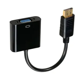 DisplayPort Display Port DP till VGA adapterkabel Man till kvinnlig omvandlare för PC-dator Laptop HDTV Monitor Projektor med OPP-väska