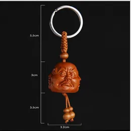 All sides Buddha mahogany key rings Three-dimensional car keychain pendant
