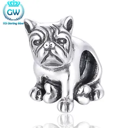 925 Sterling Silber Diy Charm Hund Perlen passen Schlangenkette Schmuck Großhandel Marke GW Jewelry T130 Q0531