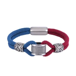 Cool Men's Popular Stainless Steel Charm Milan Rope Cuff Bracelet High Quality Magnetic Buckle Bracelets