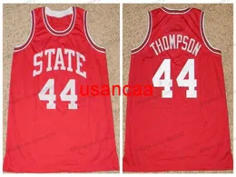 Maglia da basket personalizzata David # Thompson College Mens All Stitched Red Taglia 2XS-5XL Numero e nome maglie