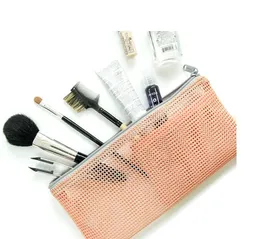 High Quality Fashion Net Yarn Mesh cosmetic bag Pen Pencil Case School Supplies Stationery Woman Cosmetic Make Up Bag Handbag