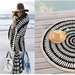 Microfine Round Beach Towel Tessellate Mandala Women Summer Travel Towels Large Microfiber For Adults Boho Blanket