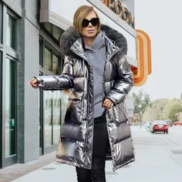 Women's Jackets Padded Winter Shiny Jacket And Long Sections Thick Coat Down Female 2021