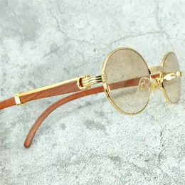 Okrągłe okulary Męskie Moda Vintage Drewno Okulary Okulary Kobiet Akcesoria Luksusowy Projektant Francuskie Odcienie Okulary Trending Produkt