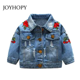 Baby Girls Outerwear Coats Newborn Infant Baby Jeans Coat for Girl Ripped Outwear Bebes Embroidery Denim Jackets G1026