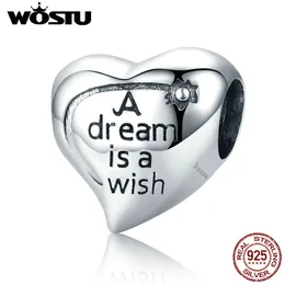 WOSTU Genuine 100% 925 Sterling Silver Dream is Beads fit original WST Charm Bracelet Necklace Jewelry Gift CQC428 Q0531