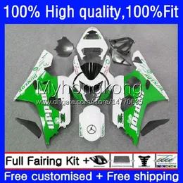 Vücut Enjeksiyon Kalıp Suzuki GSXR-750 GSXR600 GSX-R750 750cc 2004 2005 20NO.69 GSXR 750 600 CC K4 GSX-R600 04-05 Beyaz Yeşil GSXR750 GSXR-600 600CC 04 05 OEM Fairing Kiti