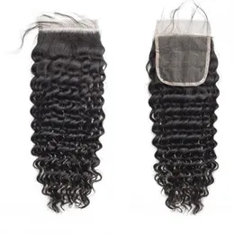 Przezroczyste 5x5 koronki Zamknięcie głębokiej fali Brazylijski Remy Human Hair Curly Pre wyrwany dla czarnych kobiet