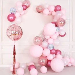 Dekoracja party 86 sztuk / zestaw Macaron Balloon Garland Arch Kit Dziecko Różowe Balony Konfetti Do Prysznic Dziewczyna Urodziny Ślub