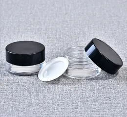 Vasi di vetro trasparente/smerigliato 3g 5g Bottiglie di imballaggio per barattoli cosmetici con rivestimento interno in PP per crema per il viso per le mani Lozione per balsamo per labbra