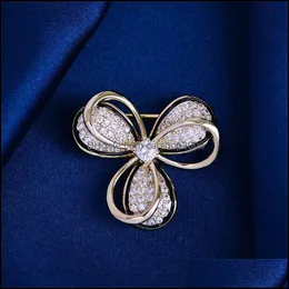 Pins, Brooches Jewelry Fresh Lovely Lilac Cubic Zirconia For Women Men Suit Dress Enamel Pins Aessories Luxury Flower Broche Luxe Drop Deliv