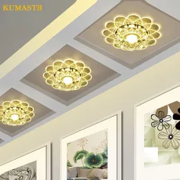 Tavan Işıkları LED Kristal Çiçek Oturma Odası Işık Fikstürü Giriş Sundurma Koridor Koridor Aşağı Balkon Lambası