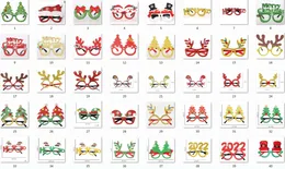 2021 Glitter julglasögon ramar Xmas dekoration kostym glasögon för festhelg gynnar fotobås, en storlek passar alla många storlekar