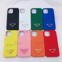 Luxury Pu Leather Triangle Hard Phone Cases för iPhone 15Pro Max 15 14Pro 14Promax 13Pro 13 12Pro 11 Fashion Case för Samsung S23Ultra S23 S22Plus S22U S21