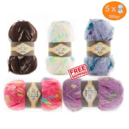 1PC Alize Mohair Classic Bohem Yarn 5x100gr-160mt 20% Mohair 25% Wool Blend Hand Knitting Crochet Thread Chunky Goat Funcy Bulky Fur Y211129