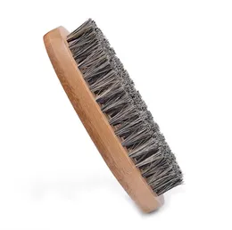 Natural Boar Hair Bristle Beard Mustasch Brush Rakburk Män Ansiktsmassage Runda Trähandtag Handgjorda Skägg Borstar Sn4441