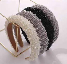 women hairbands Fashion Sponge Handmade Pearl Headbands Ladies Pressed French Hair Accessories