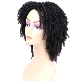 Perucas trançadas para mulheres negras afro curto encaracolado perucas sintéticas olhando torção trançada peruca dreadlock peruca direto da fábrica