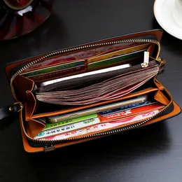 Premium Leather Long Wallet for Men Vintage Design Card Holder