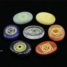 Set di pietre naturali dei chakra Cristalli curativi, Pietra di palma lucida, Meditazione, Reiki, Energia LLE11959
