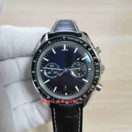 Relógios de pulso de super qualidade 311.92.44.51.01.004 44mm pulseira de couro de jacaré preto cronógrafo cal.9300 movimento transparente mecânico automático relógios masculinos