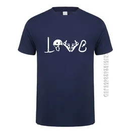 Kärlek Klättra Utrustning T Shirt Men O Neck Cotton Climbing Mountain T-shirts Man Camisetas Gift 210706