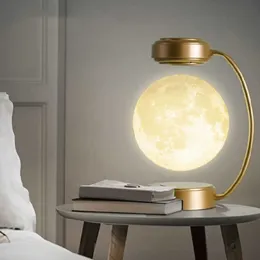 3D magnetisk levitation Moon Lamp Night Light Rotating Moon Floating Lamp Diy Kit Y0910