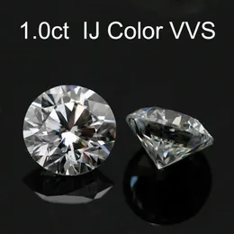 Loose Gemstones Moissanite IJ Color 1.0ct 1 Carat 6.5mm Clarity VVS Round Jewelry Bracelet Diamond Ring Material Loose Stones H1015