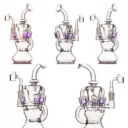 hookahs böjd nacke recycler glasbägare bong vatten rör olja dab dabber rigs rör