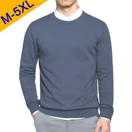 5xl homens suéteres pulôver mola de algodão o-pescoço camisola sólida jumpers outono masculino knitwear homem grande plus tamanho simples tipo 211109