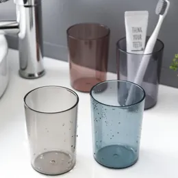Moda 1 pc lavagem plástica canecas copo escova de dentes criativo casal transparente gargarejo enxaguar a boca escova copo