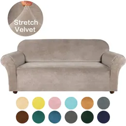 1/2/3/4 lugares capa de sofá elástica de veludo de alta qualidade para sala de estar capa protetora para móveis 210909
