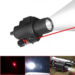 LED Cree Tactical Ficklight Red Laser Sight Strobe Light for Rifle Pistol Glo CK G17 G19 20mm Rail Mount Shotgun 200 Lumens Free