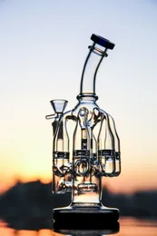 9,5 Zoll Schwerkraftglas Bong Recycler Dab Rigs Wasserpfeifen Perkolator Wasserpfeifen Rauchpfeife Öl mit 14 mm Schüssel