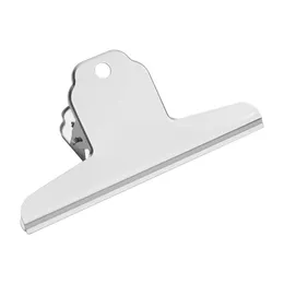 Silber Große Edelstahl Binder Clip Office School Werkzeug Griff Clips Bulldog Letter Metall Papier Clip Großhandel LX4071