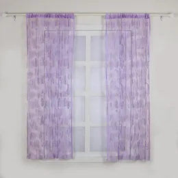 Gardin draperier 200 cm x 100 cm 1/2/4 paneler gardiner skärm fjäril band strängavdelare blind för vardagsrum fönsterpanelen tofs