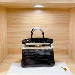 horizontal square black bag with cover crocodile pattern middle hard handle lock business solid color clearance sale