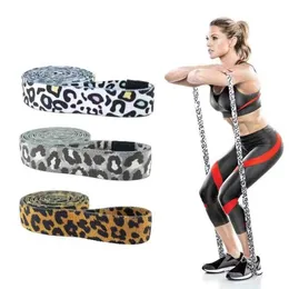 Tryckt leopard höftmotstånd band booty ben övning elastiska band för fitness gym yoga stretching träning träning utrustning h1026