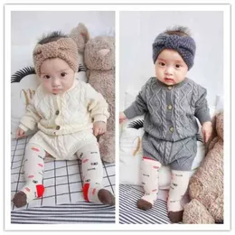 Girls Clothing Sets Pure Cotton Knit Suit Long Sleeved Jacket Shorts Two Pieces Clothes 210702