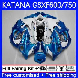 ボディキット鈴木カタナGSXF750 GSXF 600 750 CC GSX600F 03 04 05 06 06 05 05 05 06 07新しいブルーホワイト18N.58 600cc GSX750F GSXF-750 GSXF600 750CC 2003 2004 2004 2006 2006 2007 OEMフェアリング