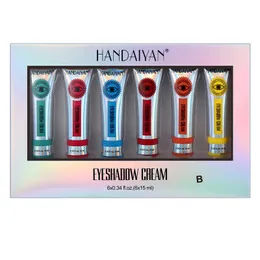 DHL 무료 Handaiyan 6pc / 세트 매트 아이 섀도우 크림 안료 아이 메이크업 Maquillaje 화장품 분말