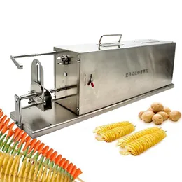 2021 factory direct Stainless Steel Twisted Potato Slicer Spiral Fruit Vegetable Cutter French Fry Electric Tornado Chips Machine