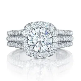 Anéis de casamento Huitan Women Luxury com deslumbrante redonda de zircônia cúbica temperamento Acessórios femininos Eternity Ring Jewelry AA
