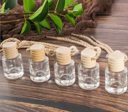 square round Car perfume bottle car pendant perfume ornament air freshener for essential oils diffuser fragrance empty glass bottle