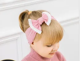 Aessories Maternityaessories Baby, & Maternity 30Pc/Lot Solid Nylon Bow Headbands For Cute Kids Hair Girls Pom Children Soft Cotton Drop Del