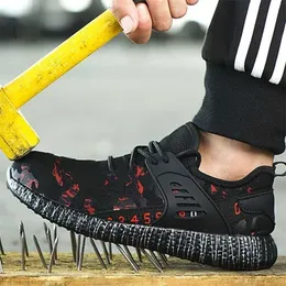 Sapatos de Segurança Esportes de Superfície de Verão Sapatos de Desgaste Homens Anti-Smashing Anti-Piercing Trabalho Protetor 211217