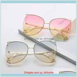 Óculos de sol Aessoriessunglasses Marca Zuczug Brand Oversized Mulheres Moda Grande Moldura Gradiente Lente Sol óculos Pérolas Eyewear UV4001 Drop de