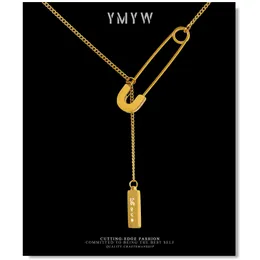 YMYW Design Naszyjnik PIN Ze Stali Nierdzewnej Dla Kobiet Oświadczenie Złoto 18 K Metal Collar Neckalce Joyería ACERO WOXIDABLE MUJER